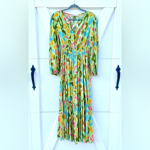 Rustty Dustty Multicolored Abstract Cheetah Print Maxi Dress - Picture 2 of 3